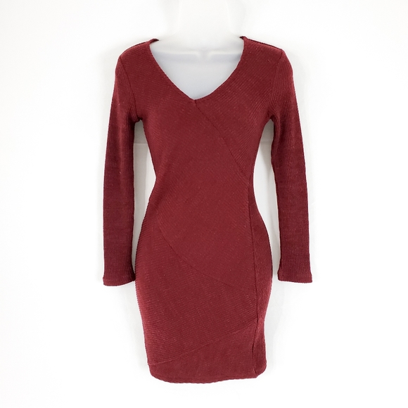 MNG Mango Maroon Red Bodycon Dress Size XXS - Picture 2 of 10